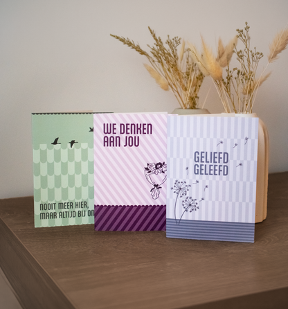 Rouwkaartjes - set 3 stuks
