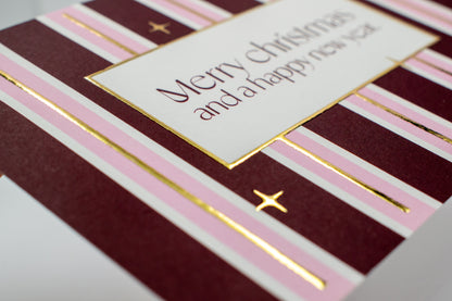 Kerstkaart streepjes